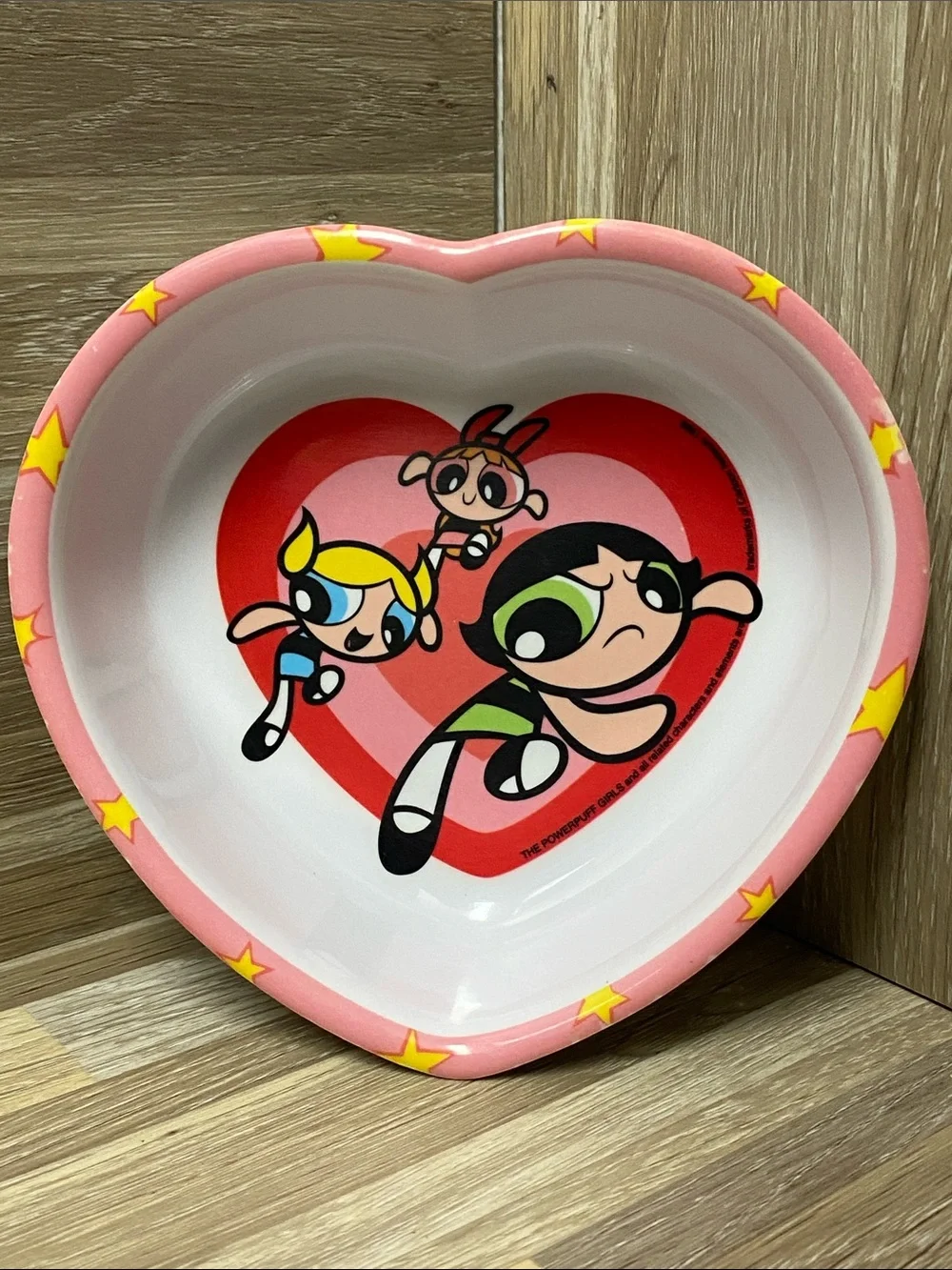 Pink Cartoon Network the power puff girls heart -Shaped Kids Bowl